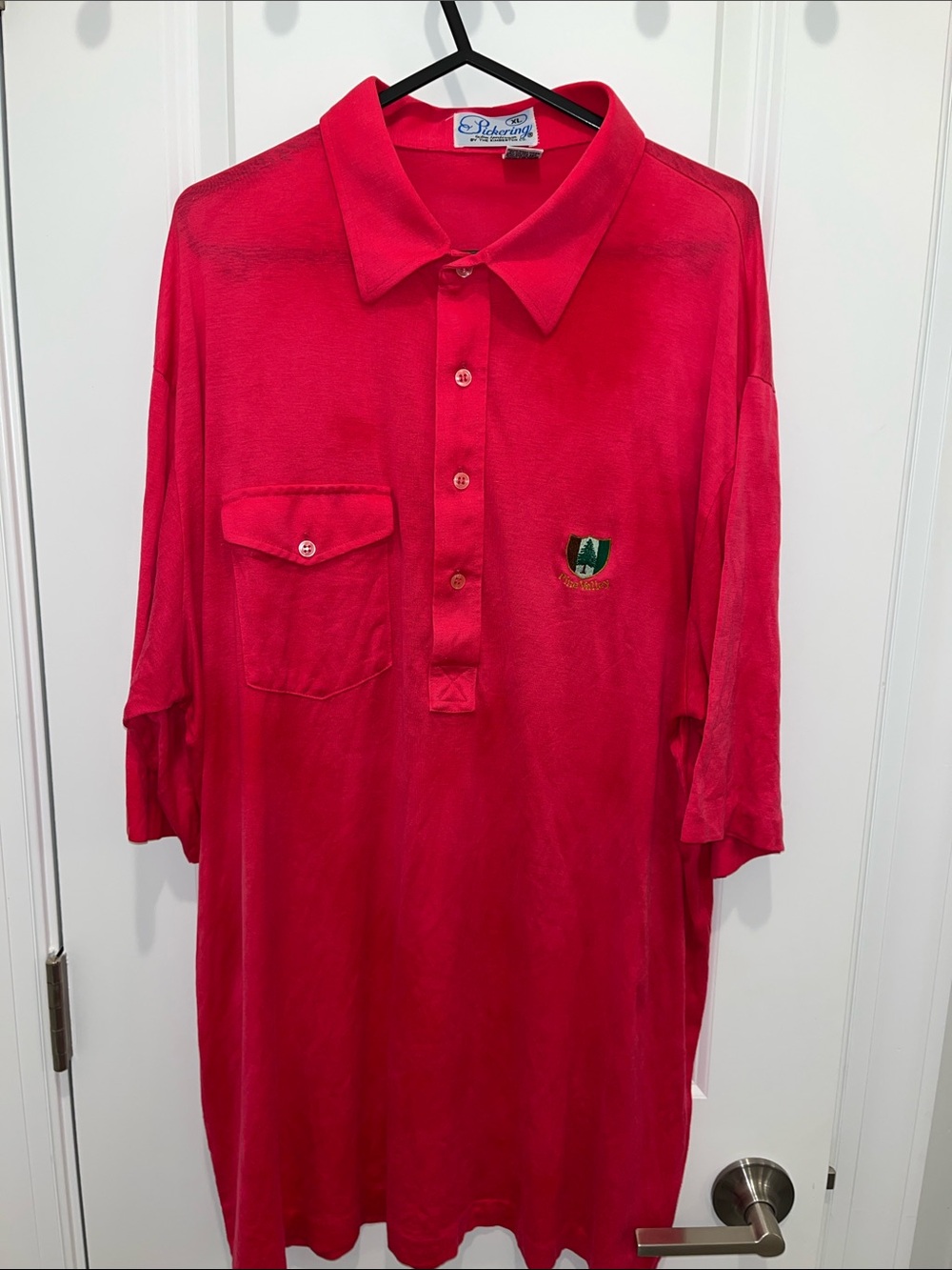 Vintage Pickering Hot Pink Retro Golf Pocket Polo Shirt Pine Valley CC NJ XL